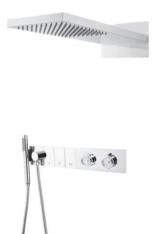 BOHEME Zodiac Elegante Termostatlı Ankastre Banyo Bataryası El Duşlu ve Tepe Duşlu