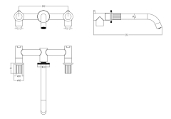 BOHEME Elegante Ankastre 3'lü Lavabo Bataryası 152-2-B-EL