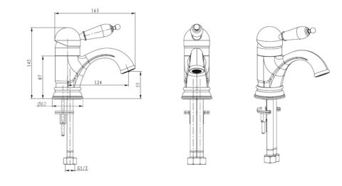 BOHEME Tradizionale Oro Lavabo Bataryası