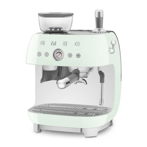 ÖĞÜTÜCÜLÜ ESPRESSO KAHVE MAKİNESİ PASTEL YEŞİL ÖĞÜTÜCÜLÜ ESPRESSO KAHVE MAKİNESİ