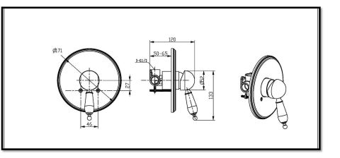 BOHEME Tradizionale Oro Ankastre Banyo Stop Valf
