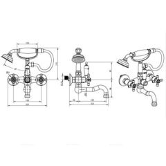 BOHEME Royal Crystal 293-Royal/CRST-B Banyo Bataryası El Duşu