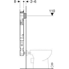 GEBERIT 109.175.00.1 Alpha Helataşı için Gömme Rezervuar 8 cm, 6 / 3 litre