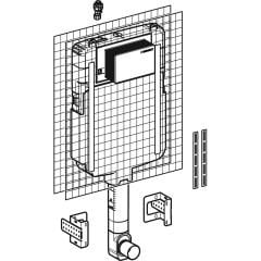 GEBERIT 109.175.00.1 Alpha Helataşı için Gömme Rezervuar 8 cm, 6 / 3 litre