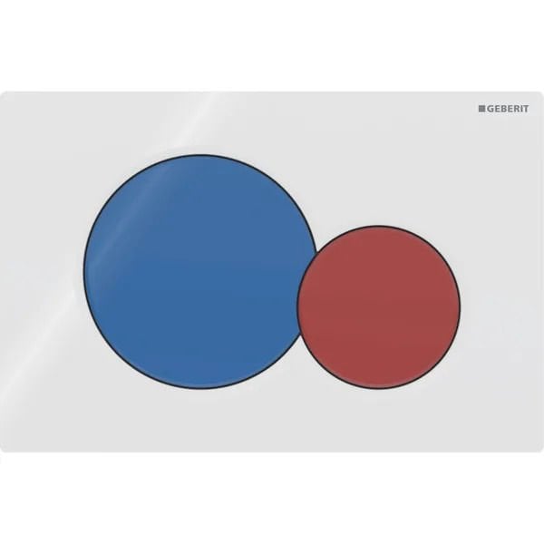GEBERIT SIGMA01 Kumanda Kapağı - Çift Basmalı SIGMA01 BEYAZ/MAVİ-KIRMIZI 115.770.LB.5