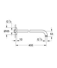 GROHE 27851000 NEW TEMPESTA Classic Duş Başlığı Kolu 400 mm