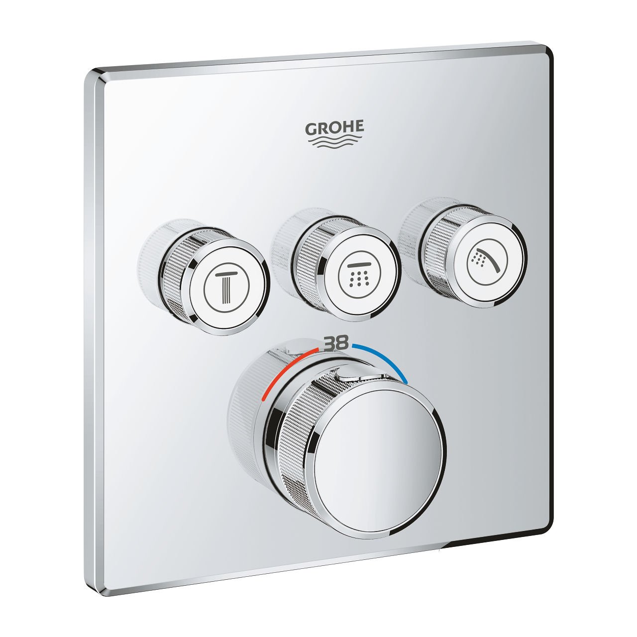Grohe 29126000 Grohtherm SmartControl Üç valfli akış kontrollü, ankastre termostatik duş bataryası