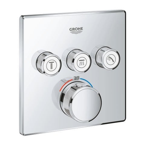 Grohe 29126000 Grohtherm SmartControl Üç valfli akış kontrollü, ankastre termostatik duş bataryası